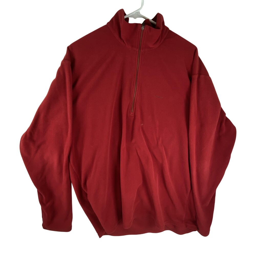 Patagonia Synchilla Fleece Sweater Pullover Mens XL Red 1/4 Zip Mock Neck